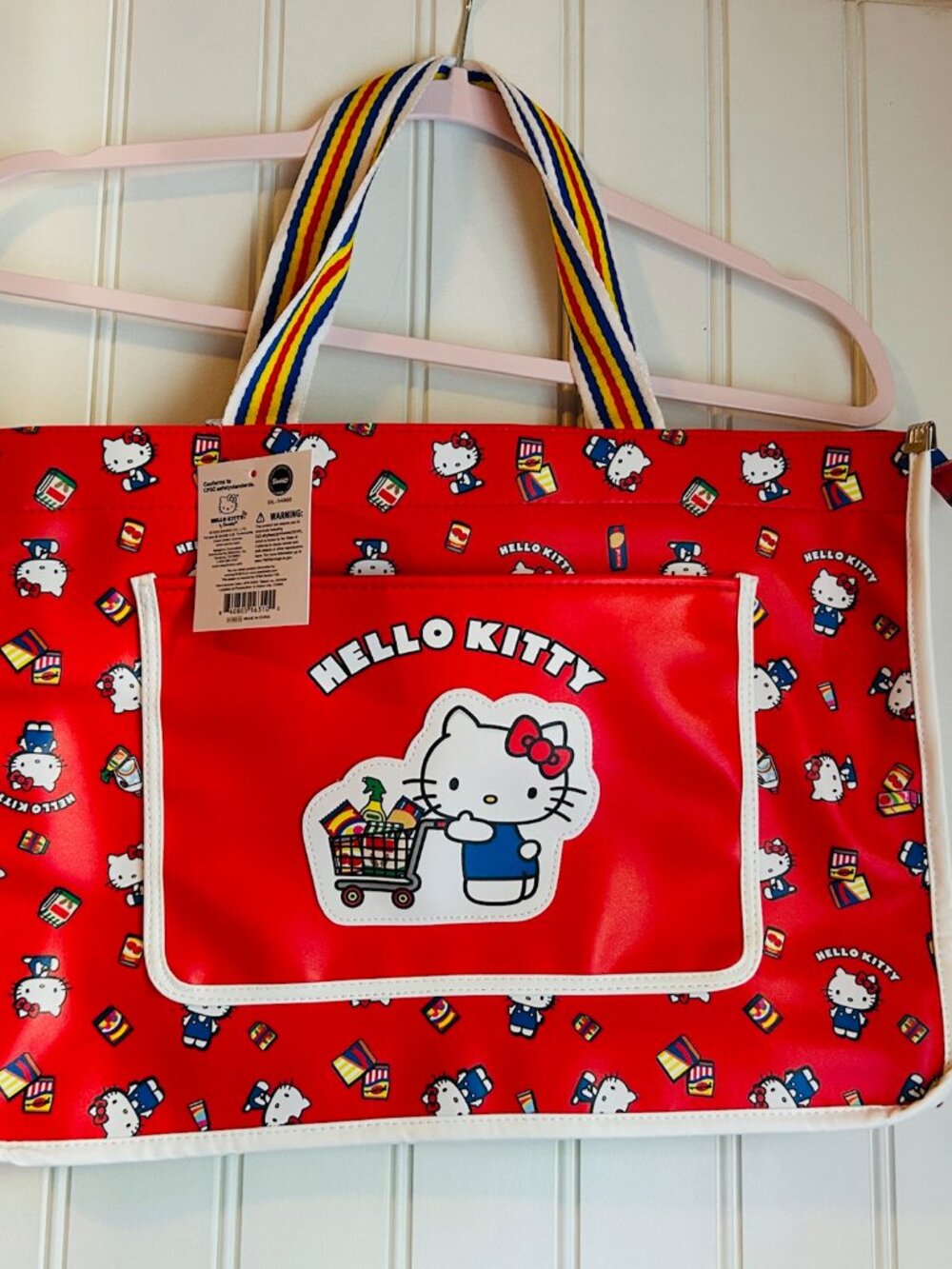 NEW Hello Kitty Tote Bag (Supermarket Series) Red Retro